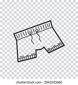 Hand drawn Swimming Trunks isolated on transparent background. Vector illustration.