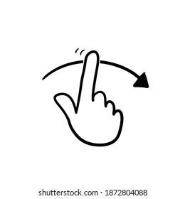 Hand Drawn Swipe Right Icon Symbol Illustration In Doodle Style Vector