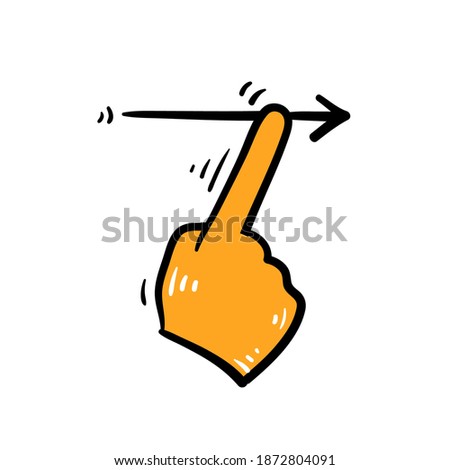 hand drawn swipe right icon symbol illustration in doodle style vector