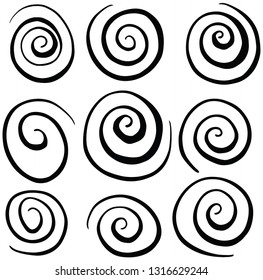 Hand Drawn Swirl Circle Vectors