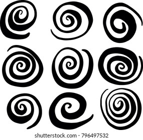 Hand Drawn Swirl Circle Vectors