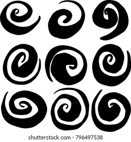 Hand Drawn Swirl Circle Vectors Stock Vector (Royalty Free) 796497538