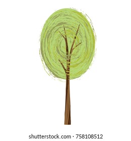 hand drawn swirl pattern tree vector clipart
