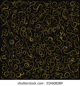 Hand drawn swirls. Dark backround. Design element used for wedding cards, in invitations and save the date cards.