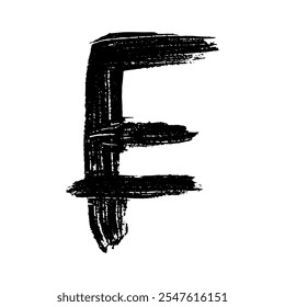 Hand drawn swiss franc currency symbol. Brush stroke doodle. Single element for design