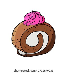 Hand drawn swiss roll vector illustration