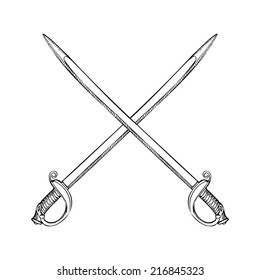 Hand Drawn Sword (each sword is an individual illustration which can be move and colored as required) 