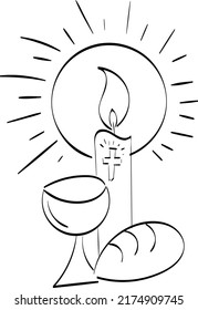 Hand Drawn symbol of Christianity. Vector illustration of Christian logo. Christian art use as poster, card, flyer, tattoo or T Shirt