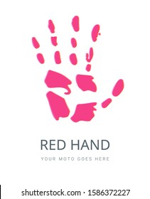 Hand Drawn Hand Symbol Concept for Logo Creation. Hand Logo Template in Flat Style.