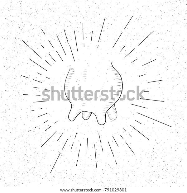 Hand Drawn Symbol of Cow Udder - Doodle Vector\
Hatch Icon\
