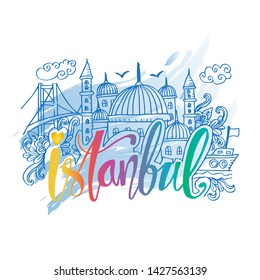 Hand Drawn Symbols Of Istanbul.