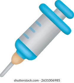 Ícone de seringa desenhada à mão Clipart - Injeção médica bonito em estilo digital suave