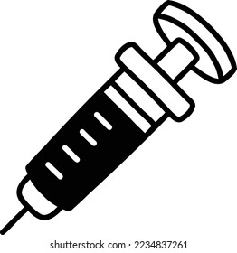 Hand Drawn syringe illustration isolated on background