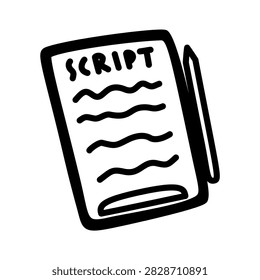 Hand drawn Tab Tablet Device. Vector Line Art Illustration Icon Element.