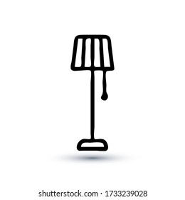 Hand drawn Table Lamp icon, outline vector sign, linear style pictogram isolated on white. Eps10 vector illustration.