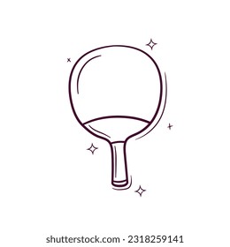 Hand Drawn Table Tennis Paddle. Doodle Vector Sketch Illustration