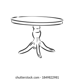 hand drawn table, vector illustration, table vector sketch illustration