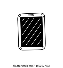 Hand drawn Tablet isolated on a white. Sketch. Vector illustration.