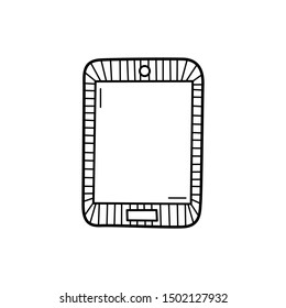 Hand drawn Tablet isolated on a white. Sketch. Vector illustration.