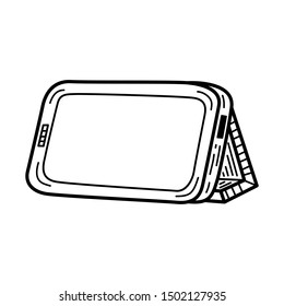 Hand drawn Tablet isolated on a white. Sketch. Vector illustration.