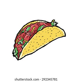 hand drawn taco