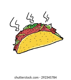 hand drawn taco
