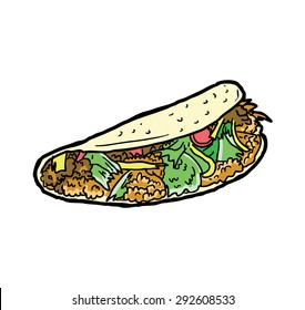 hand drawn taco