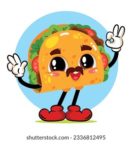 Hand Drawn Taco Cartoon Character