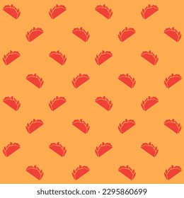 Hand Drawn Taco Silhouette Vector Seamless Pattern