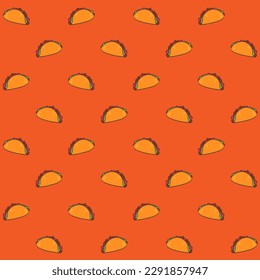 Hand Drawn Taco Vector Seamless Pattern