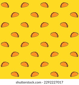 Hand Drawn Taco Vector Seamless Pattern