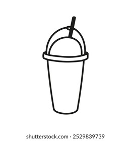 Taça de café puxada à mão ou milkshake, para ir, bebida de entrega. Ilustração de rabiscar Tumbler