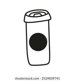 Taça de café puxada à mão, para ir, bebida de entrega. Ilustração de rabiscar Tumbler