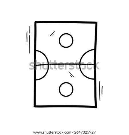 Hand Drawn Takraw Court Illustration. Doodle Vector. Isolated on White Background - EPS 10 Vector