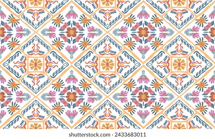 Hand drawn Talavera Azulejos pattern Portugal, Turkish ornaments, Moroccan mosaic, Spanish porcelain, ceramic tableware, folk prints, Spanish pottery.