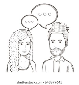 Hand drawn talking people design
