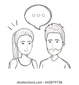 Hand drawn talking people design