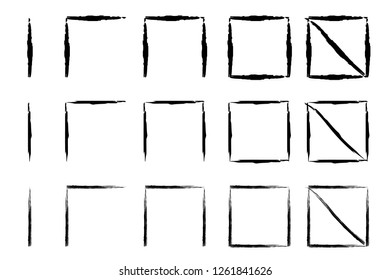 Hand drawn Tally marks with brush strokes used in France, Spain and Brazil