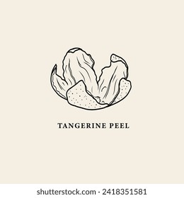 Hand drawn tangerine peel illustration
