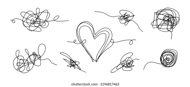 hand drawn of tangle scrawl sketch. Abstract scribble, Vector illustration.