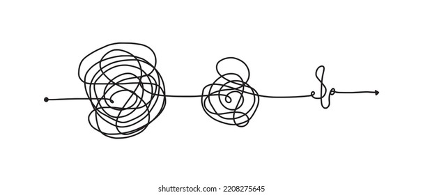 dibujado a mano de boceto de garrapatas enmarañadas. Guión abstracto, ilustración vectorial.