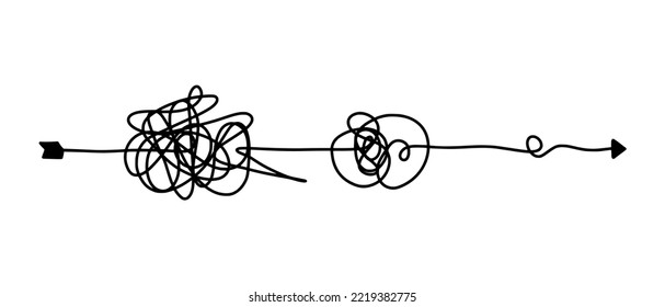 dibujado a mano de boceto de garrapatas enmarañadas. Guión abstracto, ilustración vectorial.