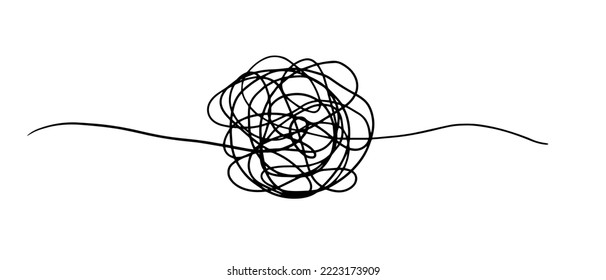 hand drawn of tangle scrawl sketch. Abstract scribble, Vector illustration.