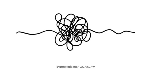 dibujado a mano de boceto de garrapatas enmarañadas. Guión abstracto, ilustración vectorial.