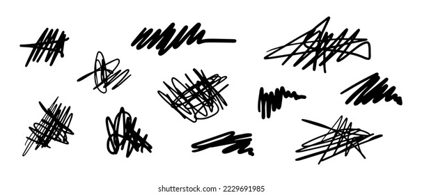 hand drawn of tangle scrawl sketch. Abstract scribble, chaos doodle pattern Isolated on white background. Vector illustration.