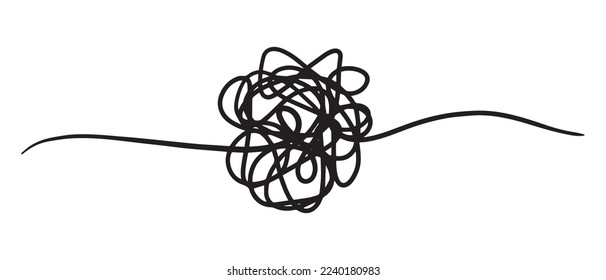 hand drawn of tangle scrawl sketch. Abstract scribble, Vector illustration.