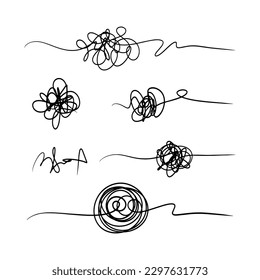 dibujado a mano de boceto de garrapatas enmarañadas. Guión abstracto, ilustración vectorial.