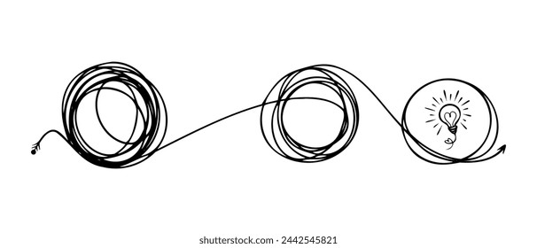 dibujado a mano de un esbozo de garabato de enredo. Garabato abstracto, ilustración vectorial.