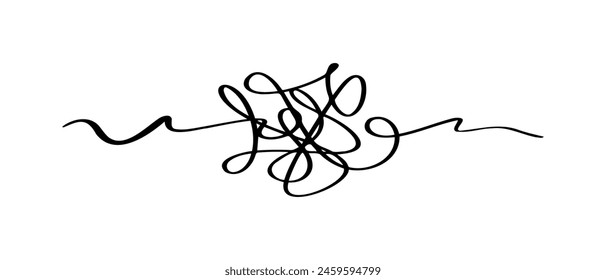 hand drawn of tangle scrawl sketch. Abstract scribble, Vector illustration.
