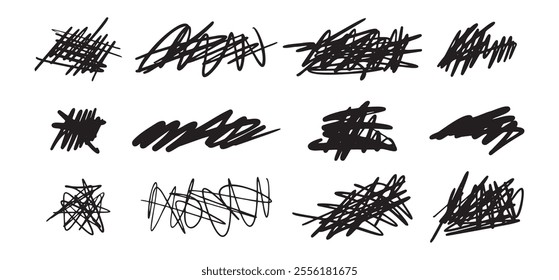 Hand drawn tangle scrawl sketch. Doodle Abstract scribble, chaos Isolated on white background. . Vector illustration